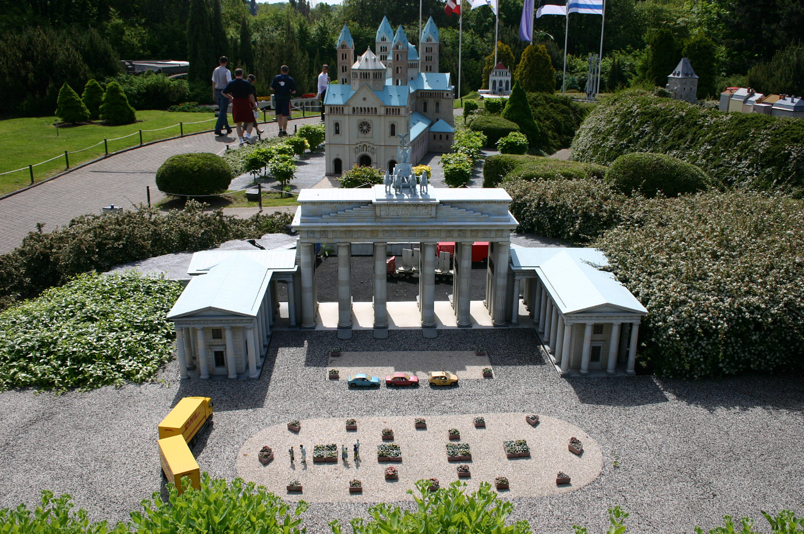 Brandenburg Gate and Berlin Wall, Berlin, Germany (Mini-Europe park, Brussels)